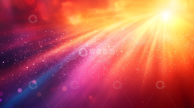 高清大图下载【趣麦麦图】绚丽光束穿透云层