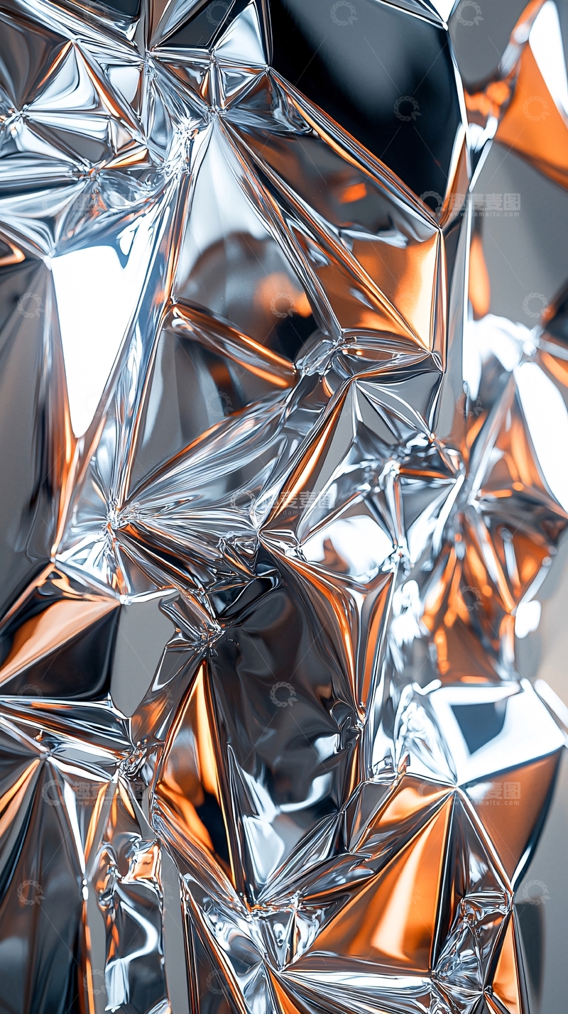 高清大图下载【趣麦麦图】-金属质感多面体