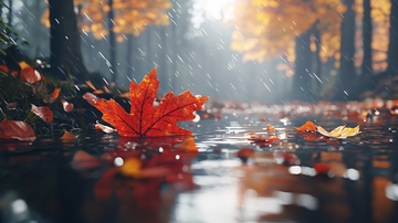 秋雨落叶