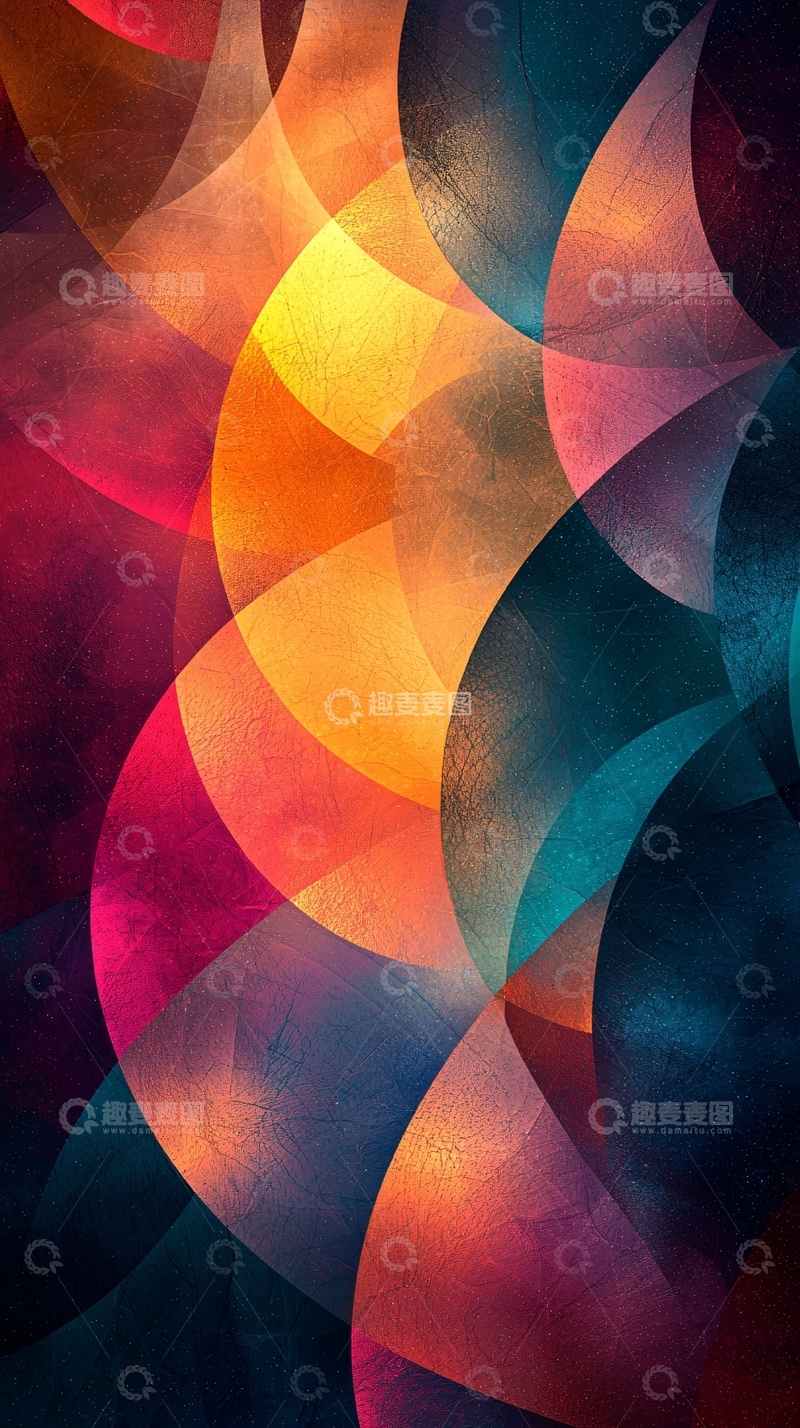 高清大图下载【趣麦麦图】抽象彩色曲线背景