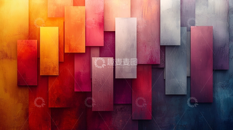 高清大图下载【趣麦麦图】彩色矩形块抽象背景