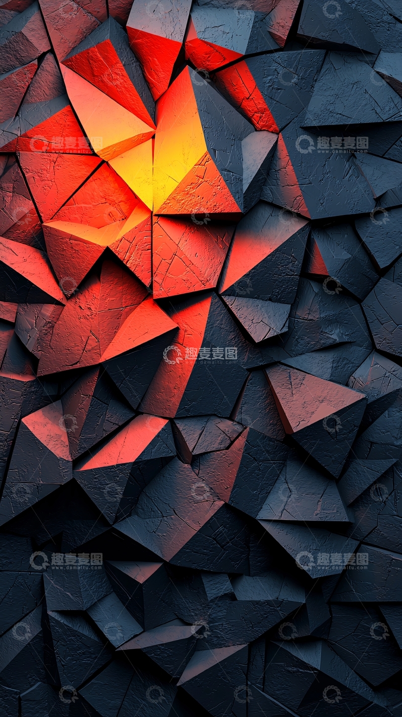 高清大图下载【趣麦麦图】暗色几何抽象