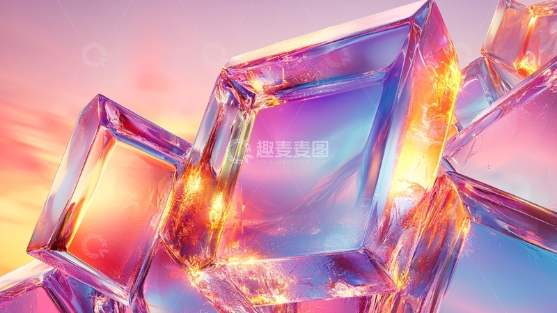 高清大图下载【趣麦麦图】彩色透明水晶棱镜