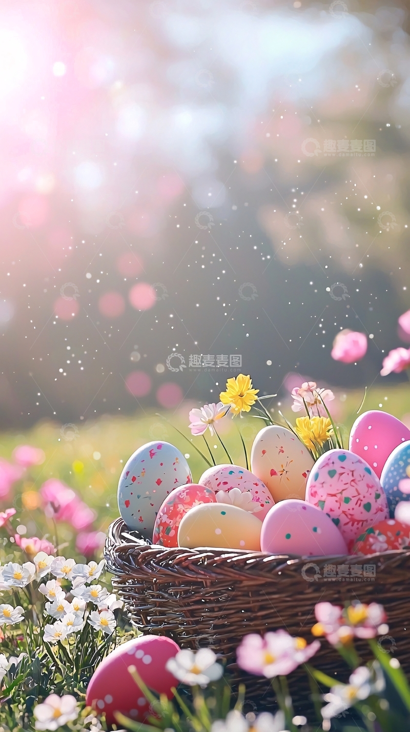 高清大图下载【趣麦麦图】复活节彩蛋花篮
