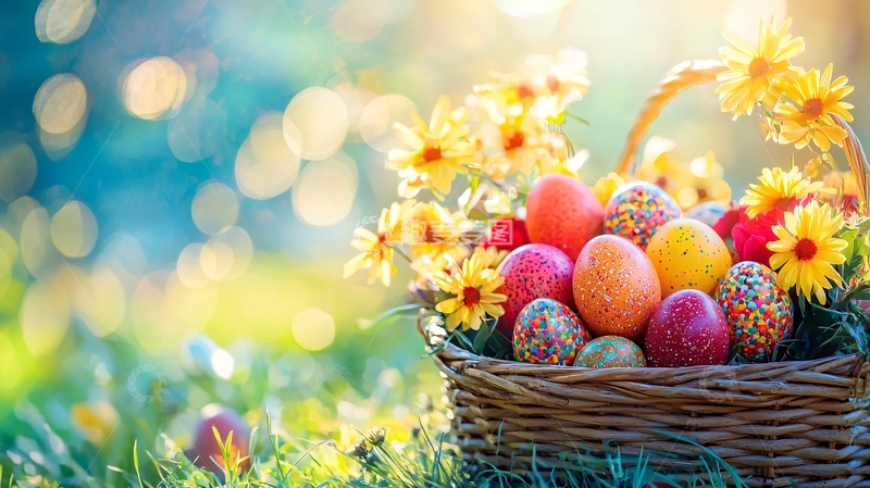 高清大图下载【趣麦麦图】复活节彩蛋花篮