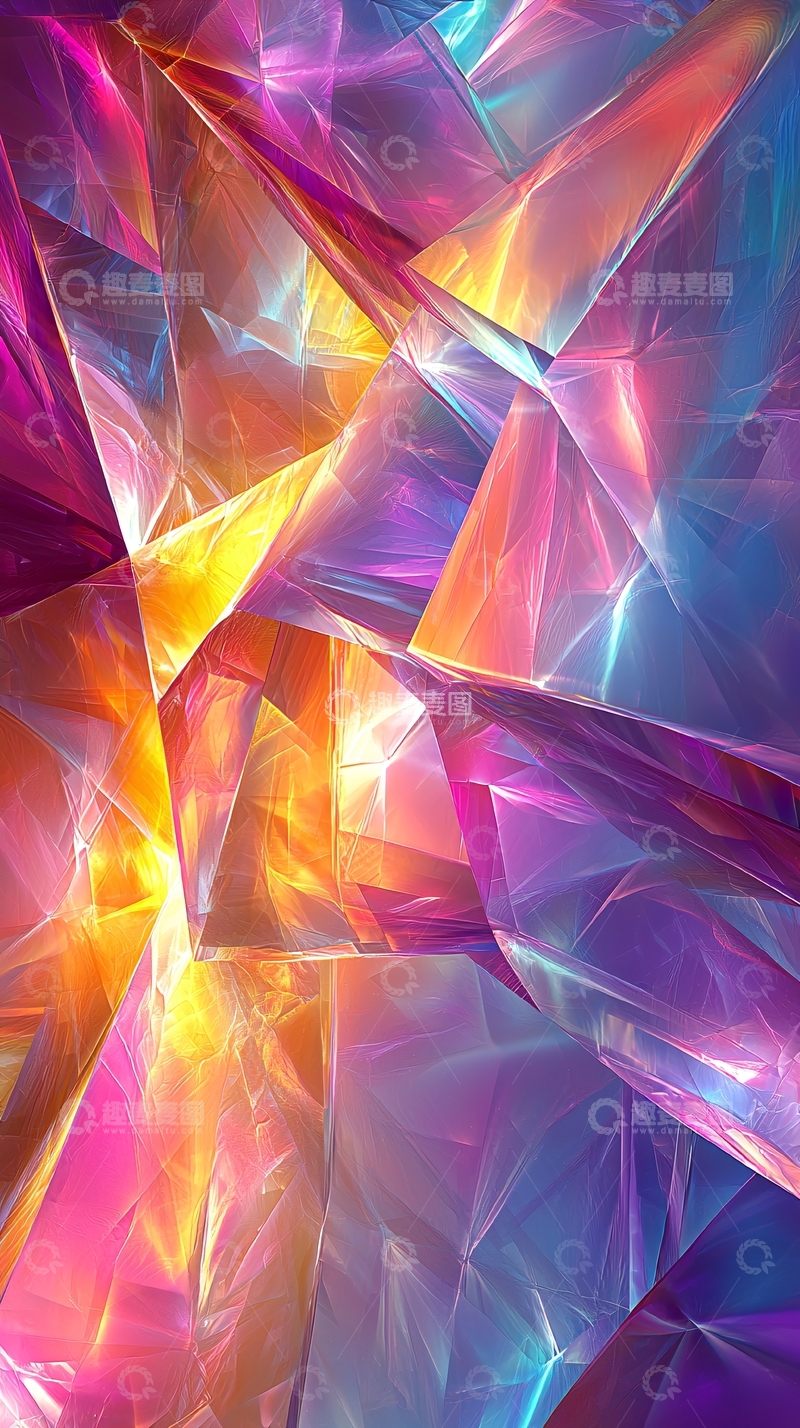 高清大图下载【趣麦麦图】彩色多边形抽象背景