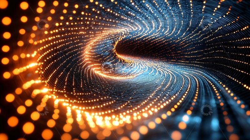 高清大图下载【趣麦麦图】光点组成的科技隧道