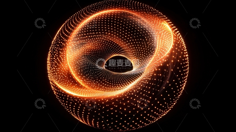 高清大图下载【趣麦麦图】橙色光环粒子环