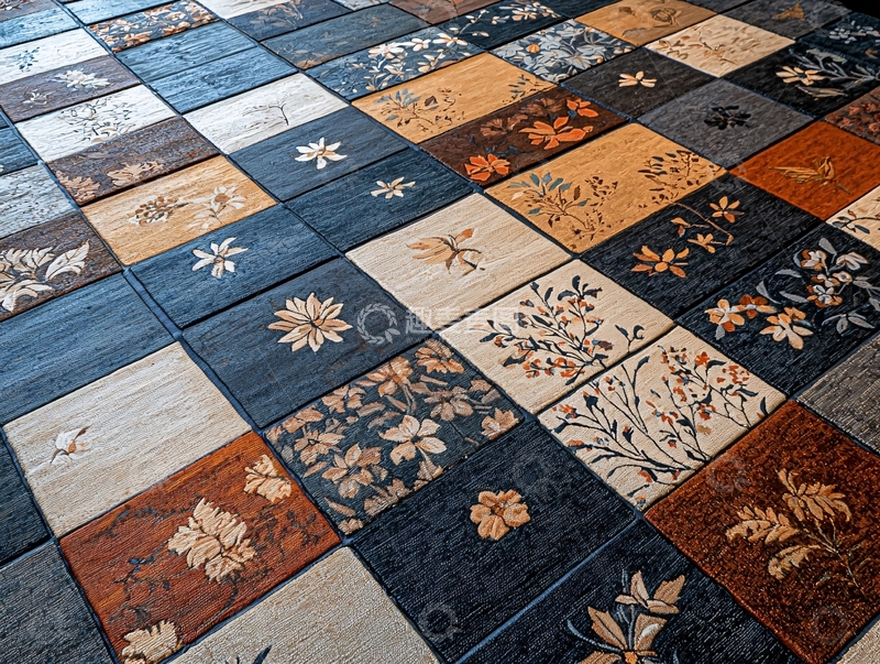 高清大图下载【趣麦麦图】拼布花朵图案地毯