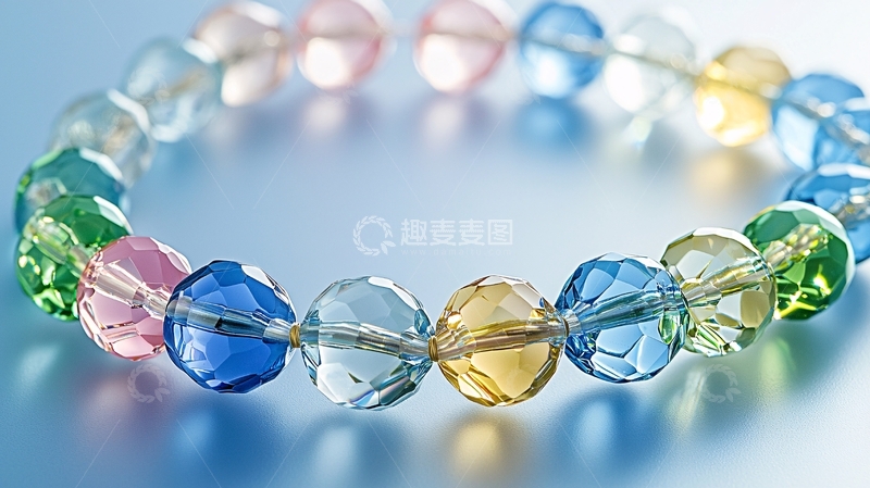 高清大图下载【趣麦麦图】彩色水晶珠链