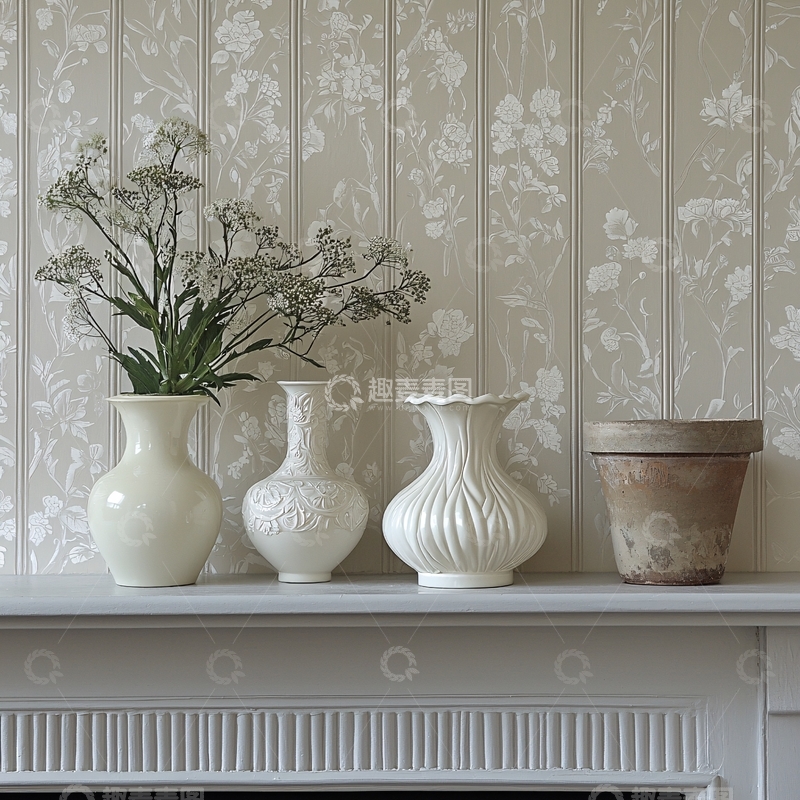 高清大图下载【趣麦麦图】白瓷花瓶