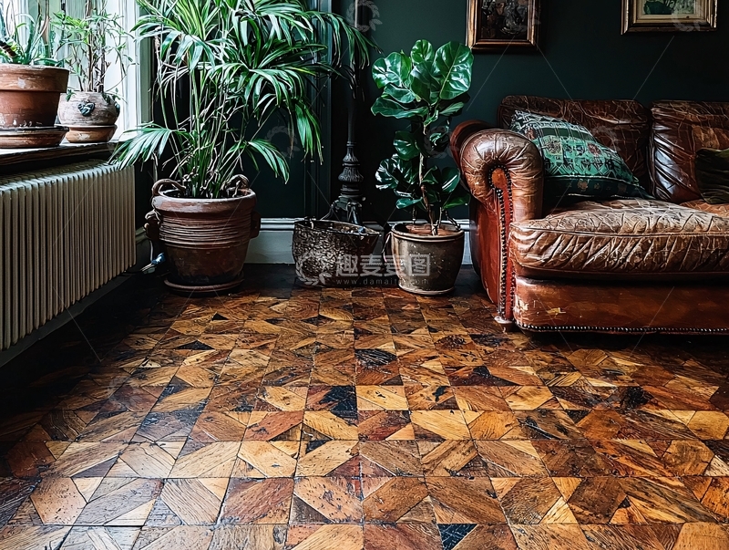 高清大图下载【趣麦麦图】复古风客厅一角