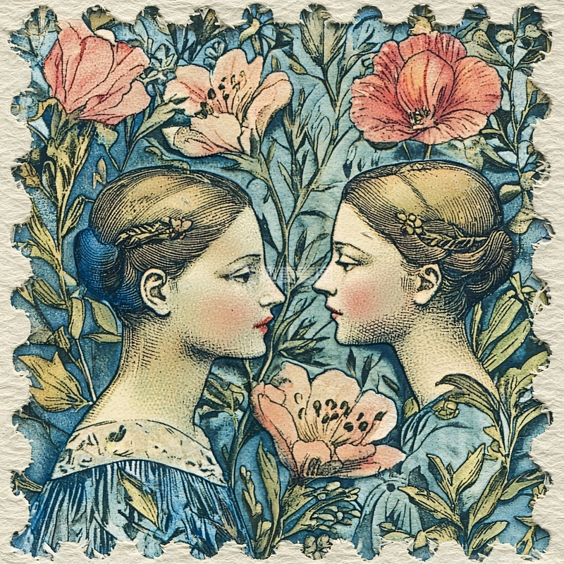 高清大图下载【趣麦麦图】两个女性侧脸