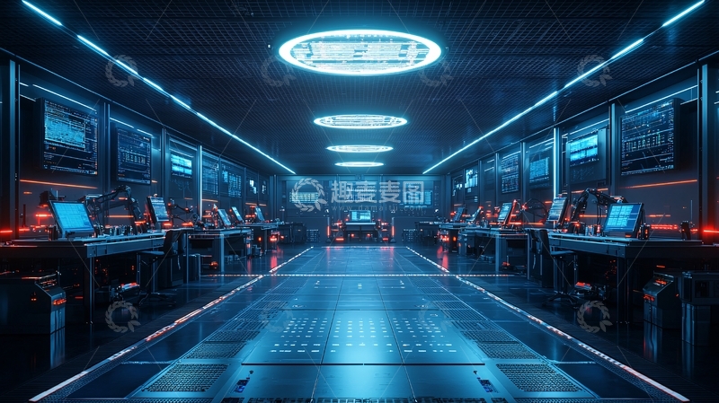 高清大图下载【趣麦麦图】科幻控制室内部