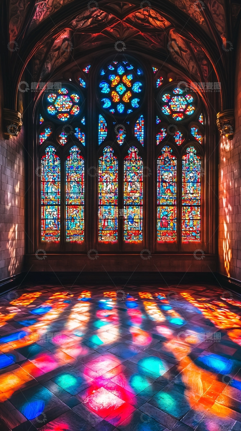 高清大图下载【趣麦麦图】哥特式彩色玻璃窗