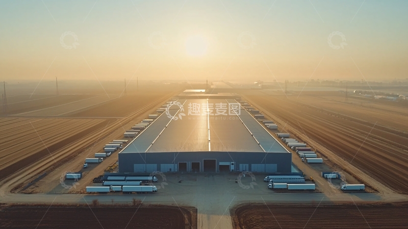 高清大图下载【趣麦麦图】机场跑道日出风景