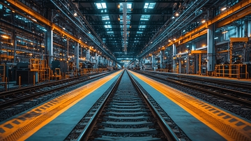 工业风铁路轨道视角图