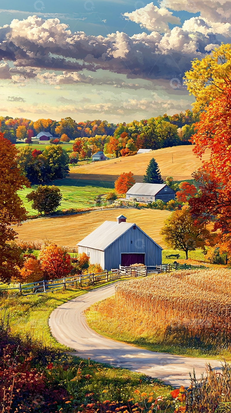 高清大图下载【趣麦麦图】秋日乡间田园风光