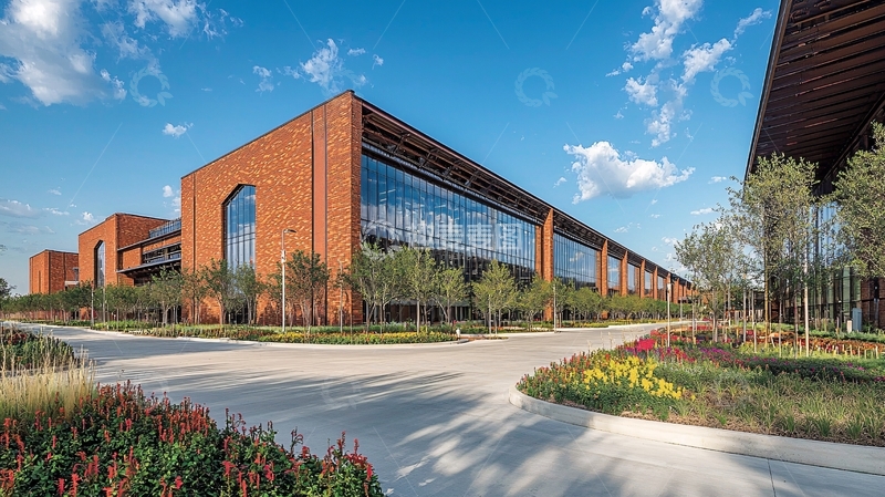 高清大图下载【趣麦麦图】红砖现代办公楼外景