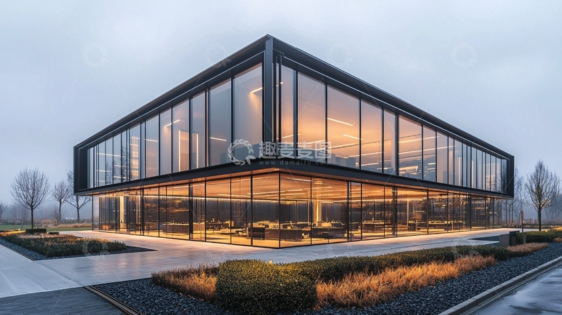 高清大图下载【趣麦麦图】现代玻璃幕墙建筑