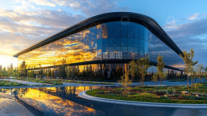 高清大图下载【趣麦麦图】现代化玻璃幕墙建筑