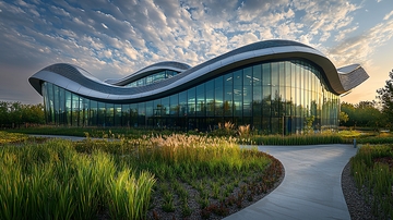 现代曲线玻璃幕墙建筑