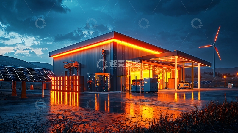 高清大图下载【趣麦麦图】夜晚加油站