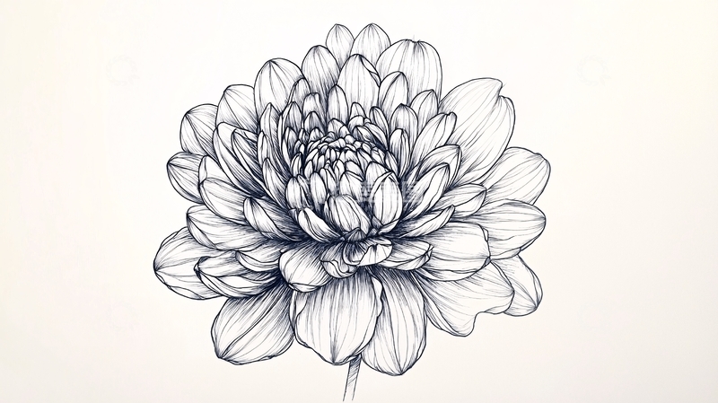 高清大图下载【趣麦麦图】手绘线稿花朵