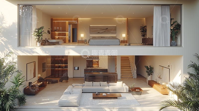 高清大图下载【趣麦麦图】现代简约双层别墅