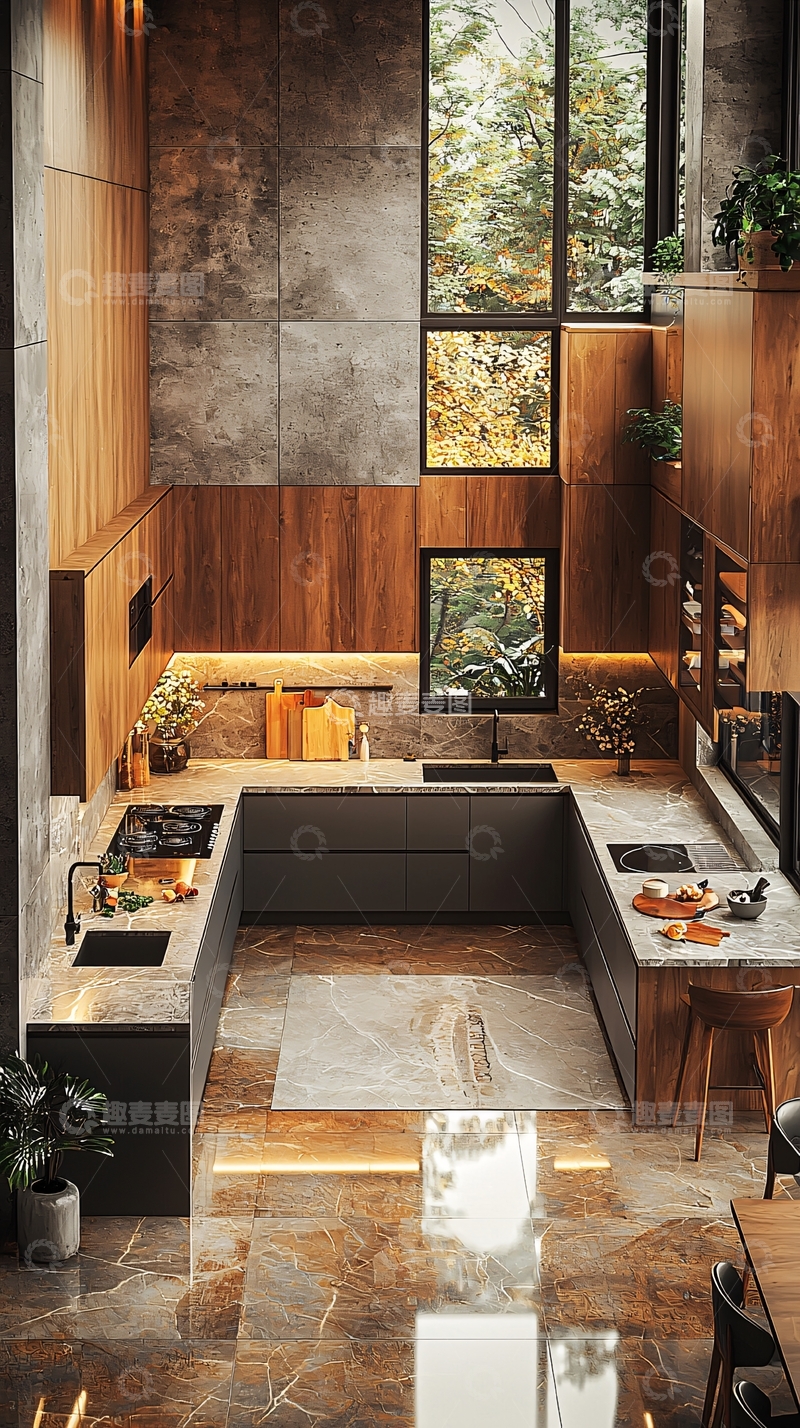 高清大图下载【趣麦麦图】现代开放式厨房