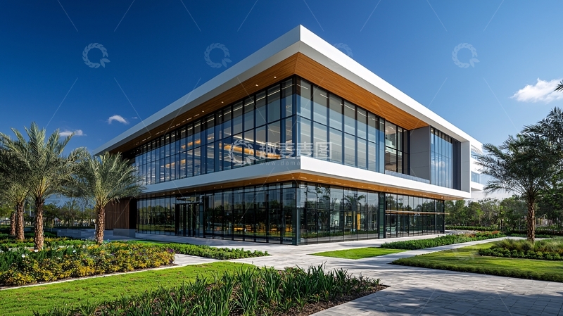 高清大图下载【趣麦麦图】现代化玻璃幕墙建筑