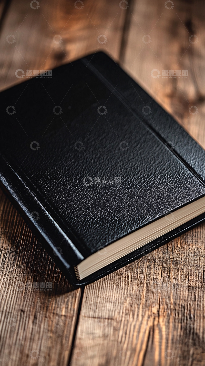 高清大图下载【趣麦麦图】黑色皮质笔记本