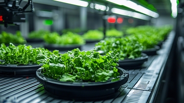 垂直农场里的新鲜生菜