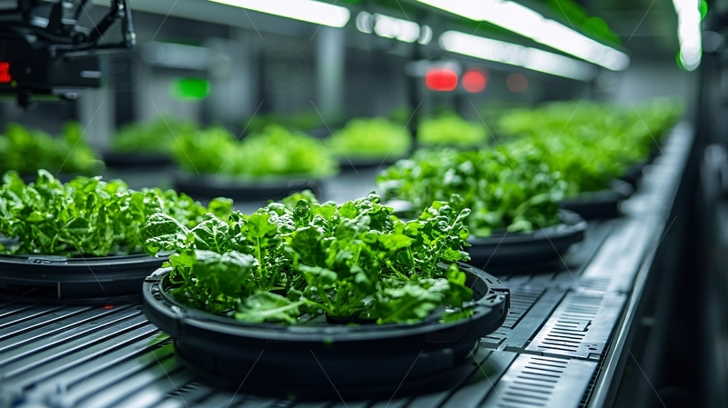 垂直农场里的新鲜生菜