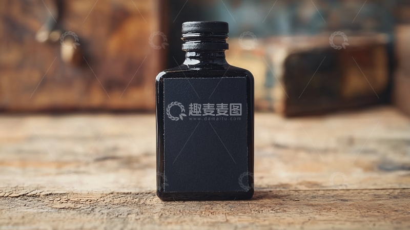 高清大图下载【趣麦麦图】黑色方形小瓶子