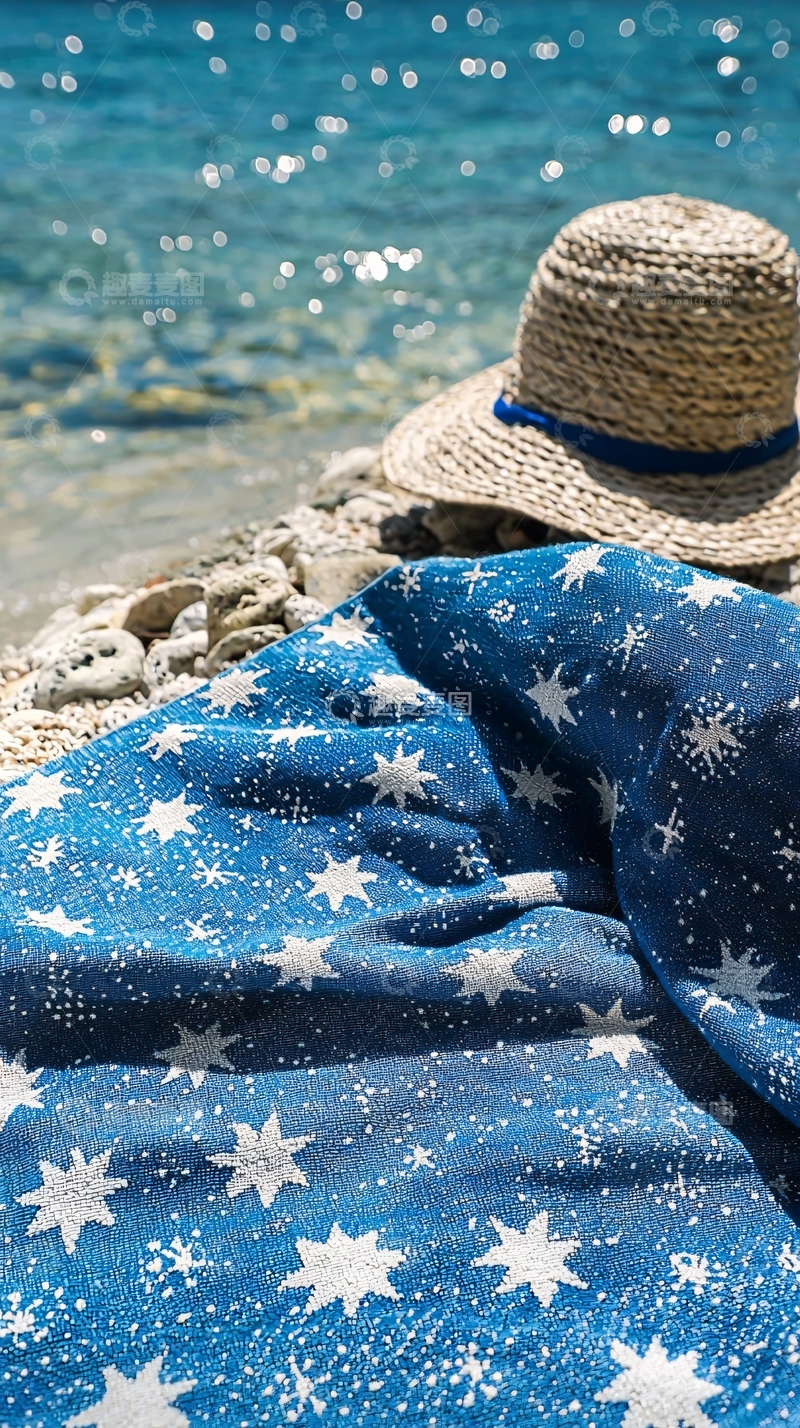 高清大图下载【趣麦麦图】海滩沙滩星图沙巾