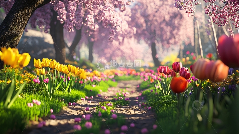 高清大图下载【趣麦麦图】春日梦幻花径
