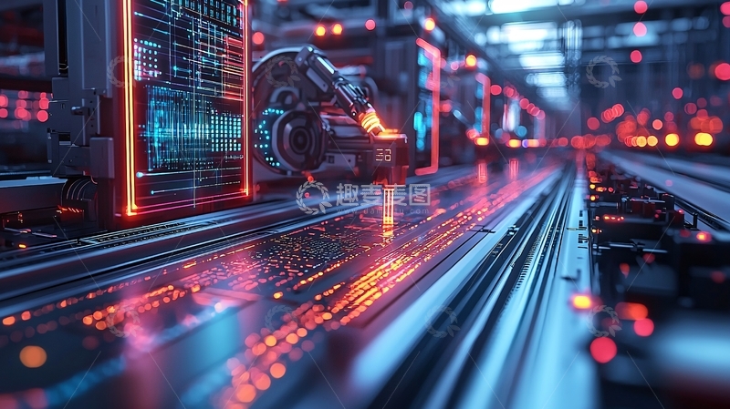 高清大图下载【趣麦麦图】未来科技工厂生产线