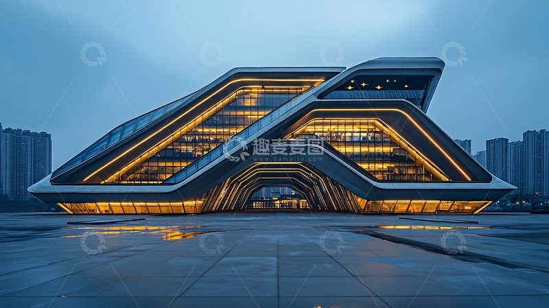 高清大图下载【趣麦麦图】现代感十足的流线型建筑