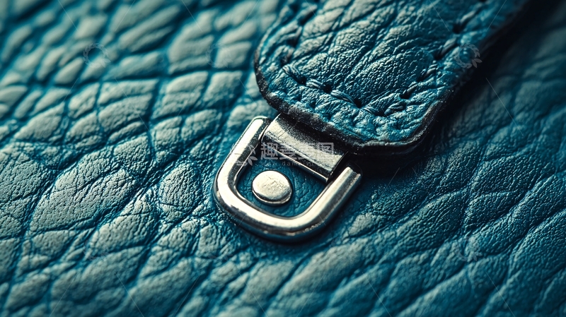 高清大图下载【趣麦麦图】蓝绿色皮革质感特写