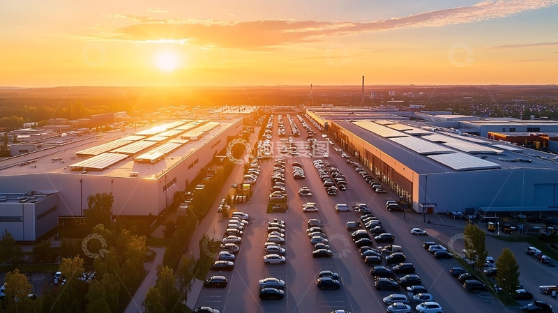 高清大图下载【趣麦麦图】日落时分的现代化工厂