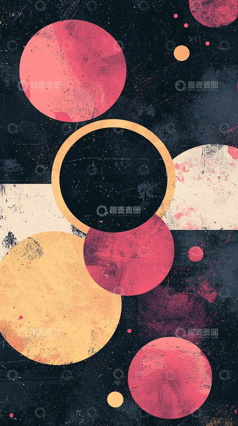 高清大图下载【趣麦麦图】抽象几何圆形背景