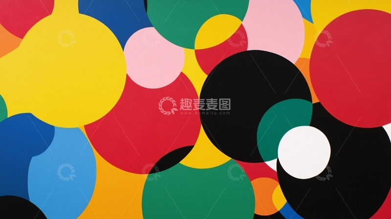高清大图下载【趣麦麦图】彩色圆圈背景
