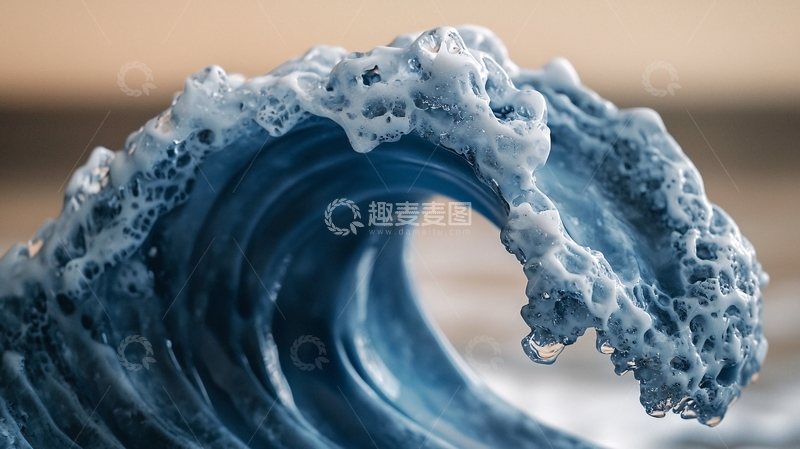 高清大图下载【趣麦麦图】蓝色巨浪特写