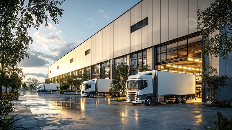 高清大图下载【趣麦麦图】物流中心车辆