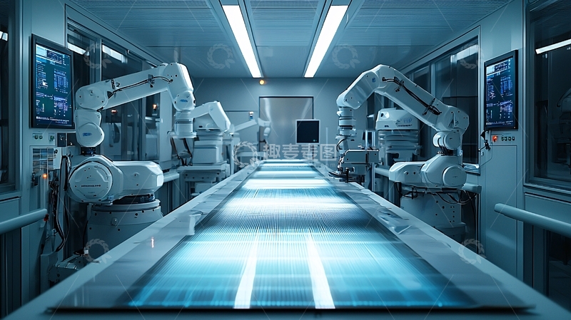 高清大图下载【趣麦麦图】未来科技感自动化生产线