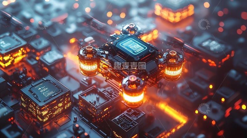高清大图下载【趣麦麦图】科技感芯片电路板