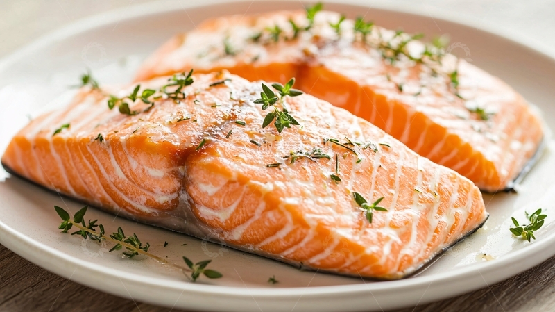 高清大图下载【趣麦麦图】新鲜的三文鱼排