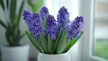 紫蓝色风信子花束