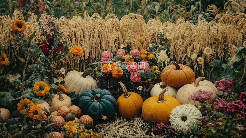 高清大图下载【趣麦麦图】秋收南瓜丰收花卉田园